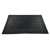 Thin Rubber Pin Diamond Design Durable Mat  Black 40cm X 60cm