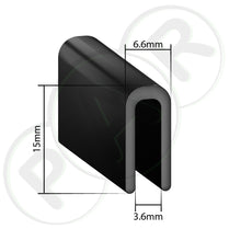 PVC U Channel 15 mm Legs H40