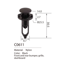 C0611 Toyota Corolla Push Type Retainer