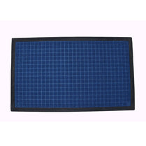 Square Design Entryway Mat - Black & Blue 450 X 750