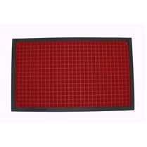 Square Design Entryway Mat - Black & Red 450 X 750