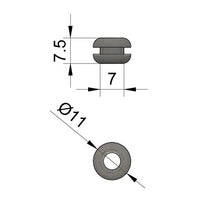 WG0001 Wire Grommet 8mm Hole Size