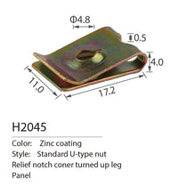 H2045  metal utype nut